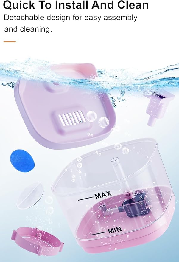 5° Tilted Spout Cat Water Fountain – 2.0L Transparent Pet Drinking Dispenser with Silent Circulation and Easy USB Power