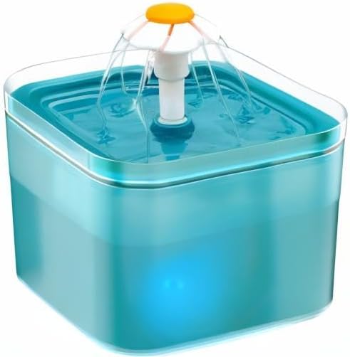 Automatic Cat Water Fountain with Flower Spout – 2.4L Transparent Pet Drinking Dispenser, Ultra-Quiet Pump