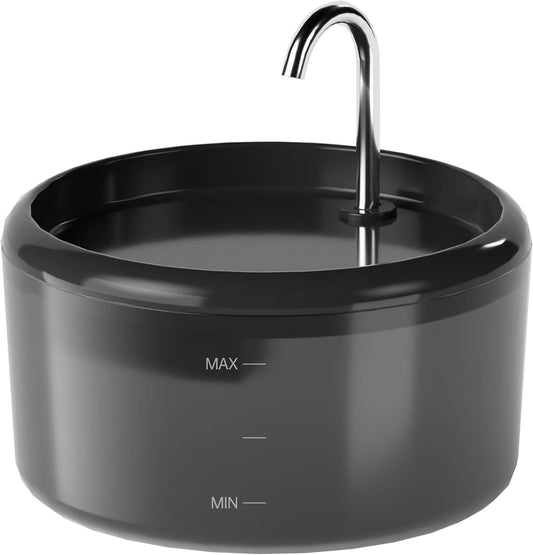 2.4L Automatic Cat Water Fountain – Ultra-Quiet Pet Drinking Dispenser with Visible Water Level and Stainless Steel Spout