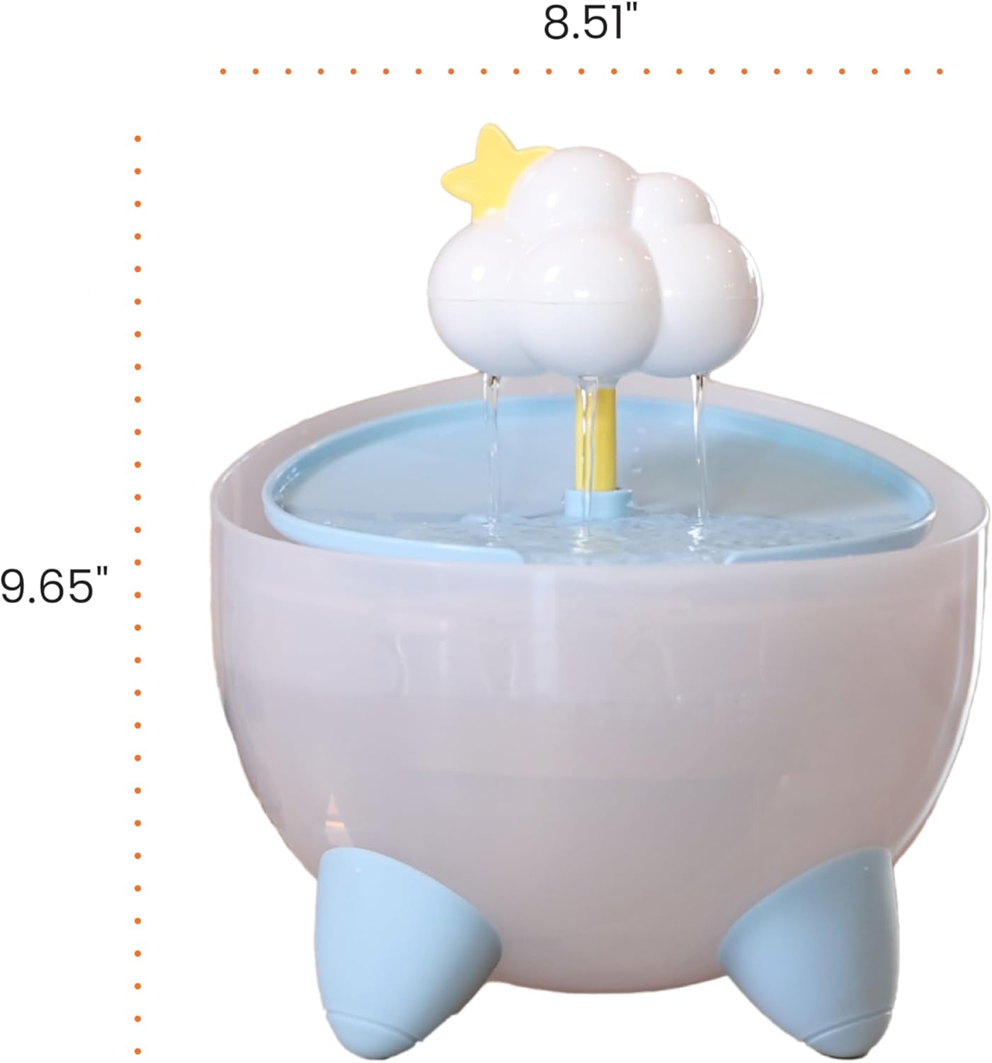 Cute Cloud Cat Water Fountain – 2.5L Quiet Pet Drinking Fountain with Fun Star Design and Multi-Stream Flow