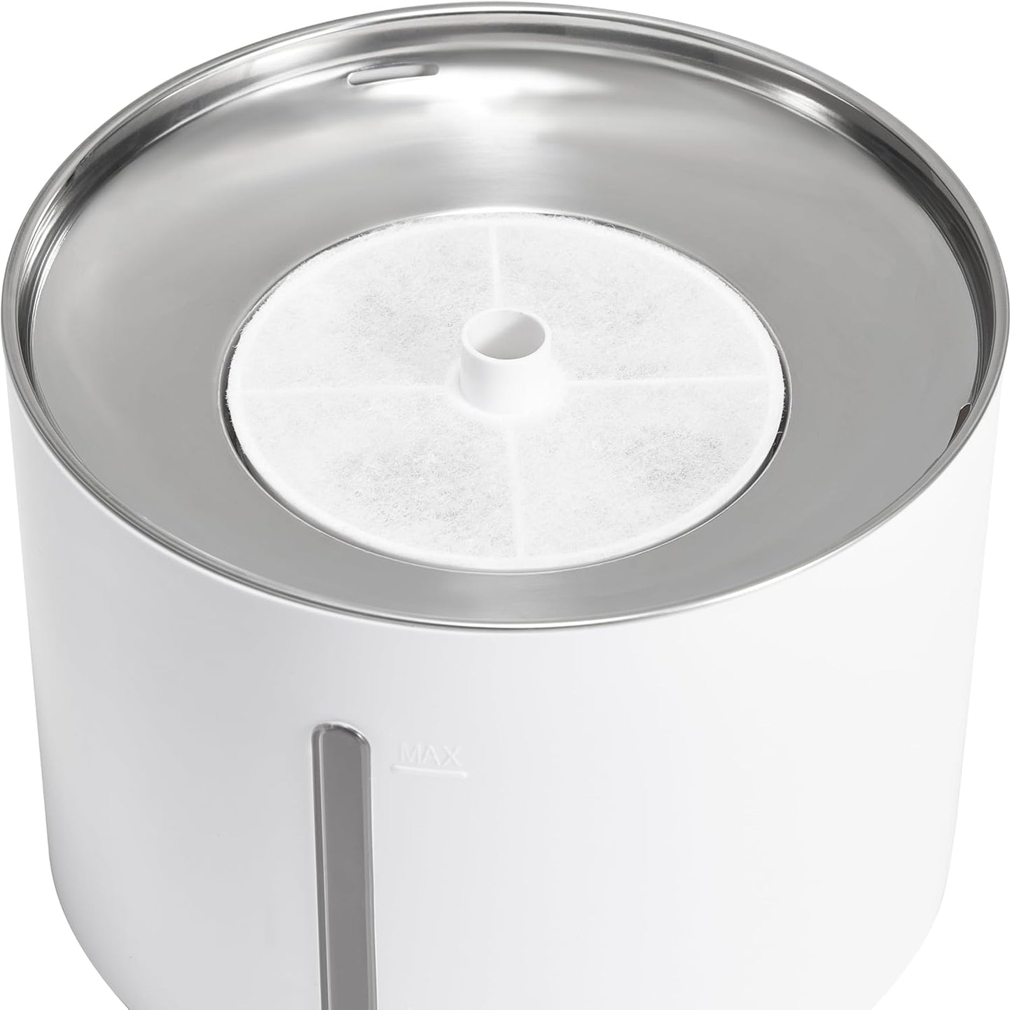 Smart White Cat Water Fountain – Quiet 2.0L Pet Dispenser with Stainless Steel Lid and Auto Shut-Off Protection