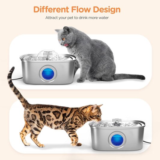 3.2L Large Capacity Cat Water Fountain – Ultra-Quiet Pump, Transparent Tank with Multi-Layer Filtration