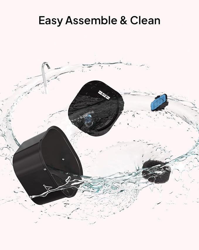 Modern Black Cat Water Fountain – 2.5L Quiet Automatic Pet Drinking Dispenser with Stainless Steel Spout