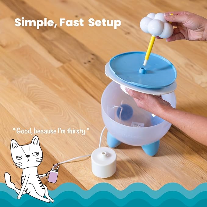Cute Cloud Cat Water Fountain – 2.5L Quiet Pet Drinking Fountain with Fun Star Design and Multi-Stream Flow